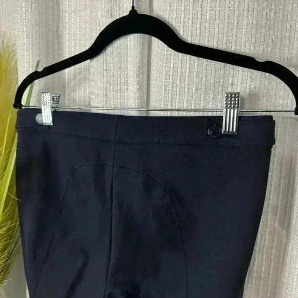 Vince Women’s 4 Blue Workwear Pleated Dress Pants Skinny Mid Waist Zipper Pocket - Picture 5 of 12